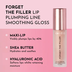 Lawless Forget the Filler gloss with plush applicator for comfortable, cushiony lip plump.