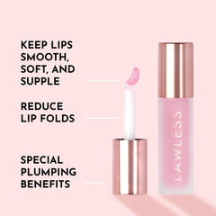Wet high shine on lips from Lawless Forget the Filler gloss