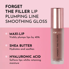 Lawless Forget The Filler gloss close-up showing plumped lips
