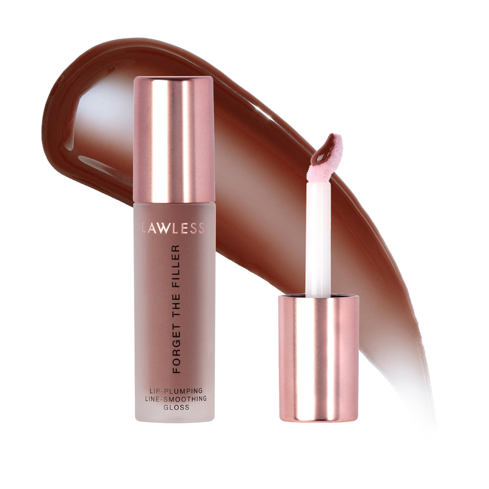 Lawless Forget The Filler Maple Sugar lip gloss tube with rich shine