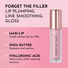 Lawless Forget The Filler Pink lip plumper swatch highlighting shine and volume