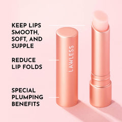 LAWLESS Forget the Filler closeup applying on lips for smooth, cushioned wear.