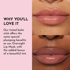 LAWLESS lip balm enriched with rosehip oil and shea butter nourishes lips.