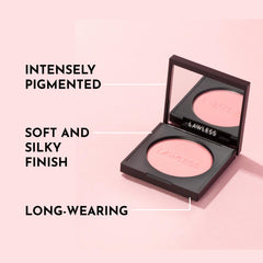 LAWLESS Make Me Blush Silk finish application delivers a soft, non-powdery glow.
