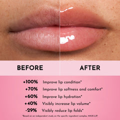 LAWLESS Rosy Outlook gloss on lips delivering instant shine and defined lip look