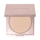 Lawless talc-free powder in Fair shade shown in a compact for easy touch-ups