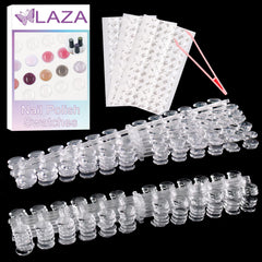Laza nail swatch dots clearly display gel polish colors for clients.