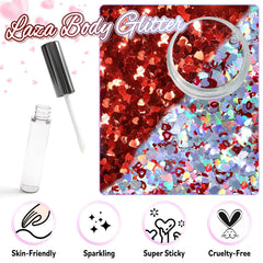 Laza Valentines glitter jar 2, shimmering confetti for bold nail art and party looks.