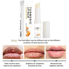 LCRORO turmeric lip balm tube hints at balanced tone.