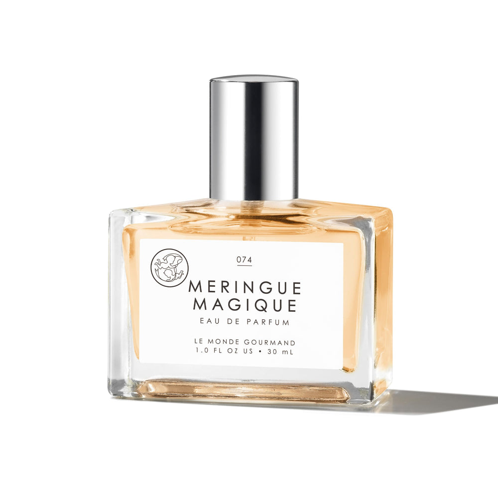 Le Monde Gourmand Meringue Magique bottle with praline notes for a playful fragrance