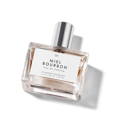 Close-up of the Miel Bourbon box packaging hinting at premium gourmand luxury.
