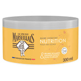 Le Petit Marseillais Nutrition Balm with shea butter close-up promoting intense moisture.