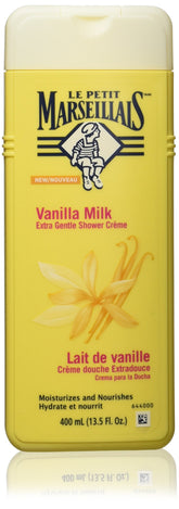 Le Petit Marseillais Vanilla Milk Shower Creme bottle with creamy lather for daily cleansing.