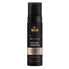 Le Tan Uber Dark self tanning foam ash base bottle for a deep tan