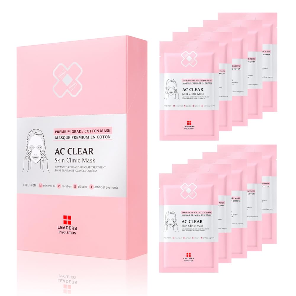 Leaders Insolution AC Clear Skin Clinic Mask packaging highlights acne-friendly care.