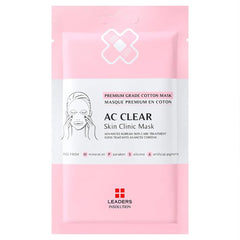 Leaders Insolution AC Clear Skin Clinic Mask with SSF snail secretion filtrate soothes sensitive skin.