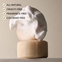 Leaf Shave soap bar with bowl and brush demonstrating rich lather