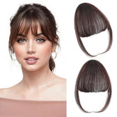 Leelebamo clip-in bangs in 100% real human hair blend naturally with your hair.