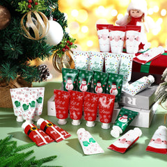 Leelosp Christmas hand cream collection with holiday graphics and scents