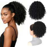 LEEONS drawstring ponytail in 10-inch Afro kinky curly for natural blend