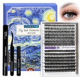 LEESKELASH lash clusters kit 280pcs 9-16mm for a fuller at-home look.