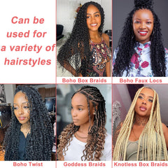 Leeven boho box braids style showcased with versatile long lasting curl.