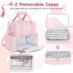 Two removable cases let you customize bottle and tool storage.