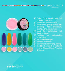 Legacy Nails Cake Pops Collection six pigments deliver vibrant, long-lasting color for durable manicures