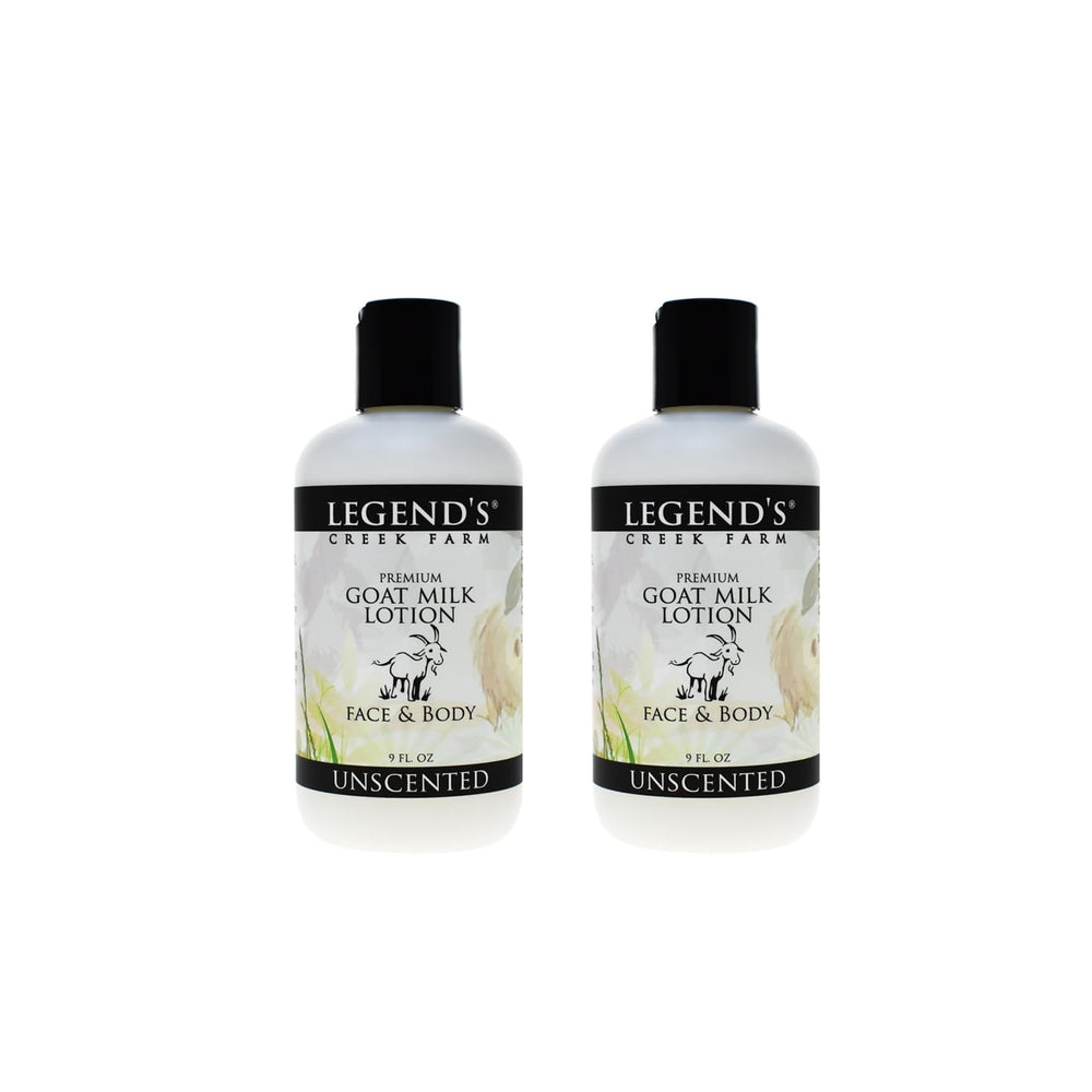 Legend's Creek Goat Milk Lotion unscented 9 oz bottle for daily hydration