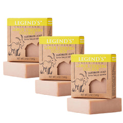 Legend's Creek Goat Milk Soap Lemon Verbena Coconut pack of 3 for gentle cleansing and soothing skin
