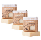 Legends Creek Goat Milk Soap packaging display, showcasing the unscented, gentle cleansing option.