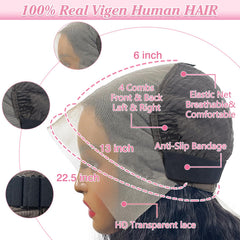 LEHOO 30 inch body wave wig with 220% density for fuller movement.