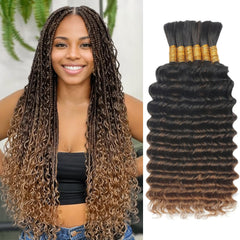 LEISWISS boho braids 18 inch deep wave bundles for voluminous looks.