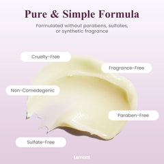 Shea and cocoa butter balm jar from Lemant conveys rich, non-greasy moisture