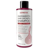 Lemcuh Biotin & Onion Shampoo bottle delivering gentle cleansing and volumizing effect.