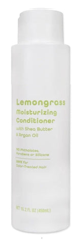 Lemongrass moisturizing conditioner bottle-front shows hydrating formula with shea butter and argon oil.