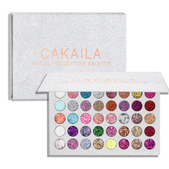 LemonSac Glitter Eyeshadow Palette 40 colors swatches for bold looks.