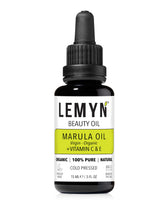 Lemyn Organics Virgin Marula Oil bottle for deep hydration and glow