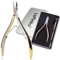 LePinko cuticle trimmer with 5mm jaw for precise trimming near the nail.