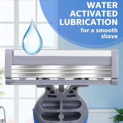 Leriton rubber handle provides non-slip grip during shaving.