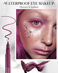 Lestpola Burgundy mascara lashes full-definition showing length and lift.