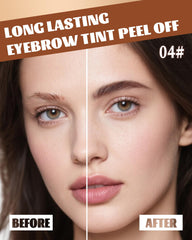 Lestpola brow gel with brush applying an even tint on brows