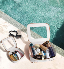 LETGO large clear makeup bag packed with items for quick access during trips