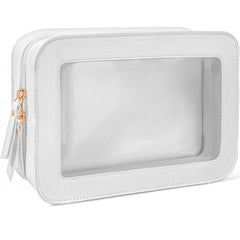 LETGO clear makeup bag with windows for quick access while traveling.