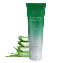 L'eudine Aloe Vera Gel applied to face and body for rapid hydration and soothing relief