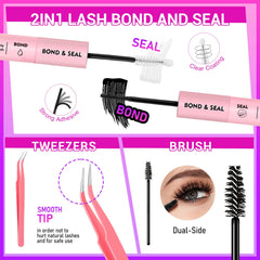 Leurforu Lash Bond and Seal bottle shown for easy at‑home adhesion.