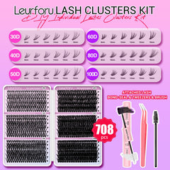 Leurforu Lash Clusters densities illustrate varied lengths for personalized styling.