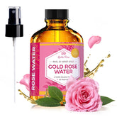 Leven Rose 24K Gold Rose Water Toner bottle exudes luxury for daily prep.