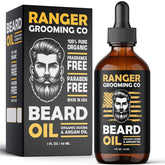 Leven Rose beard oil in amber bottle with dropper for precise application and quick absorption