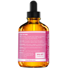 Leven Rose Carrot Seed Oil ingredients highlight natural purity for skin and hair hydration.